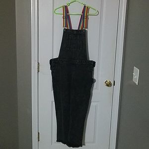 Forever 21 Rainbow Strap Overalls - Size L